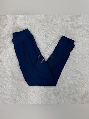 Child’s Small Blue Willit Knee Patch Horseback Riding Tights Breeches. Good Cond